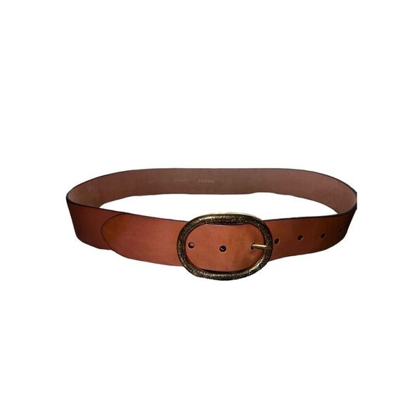 ✨FOSSIL VINTAGE OVAL LEATHER BELT IN BROWN SZ SMALL✨ - Picture 4 of 9
